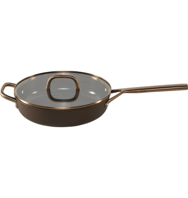 Milano Schmorpfanne mit Glasdeckel 28 cm, Braun