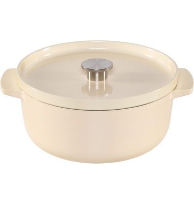 Br&auml;ter mit Deckel Gusseisen 26cm, creme