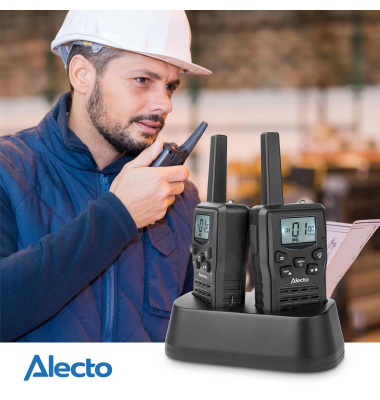 Walkie Talkie 2er Set 10 km Reichweite, Schwarz