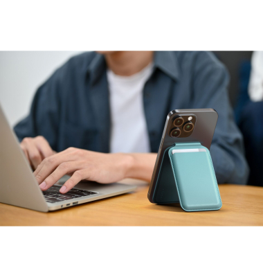 Magnetic Wallet Stand MagSafe Light Blue