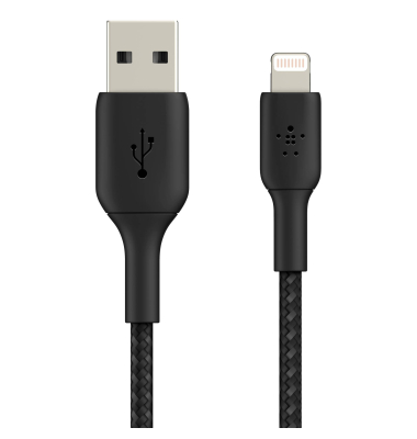 Lightning LadeSync Kabel 3m, ummantelt, mfi zert, schwarz