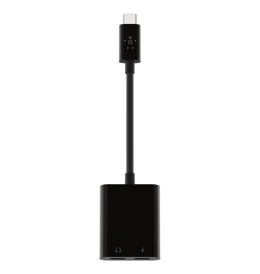 RockStar USB-C Audio- und Ladeadapter, schwarz F7U081btBLK