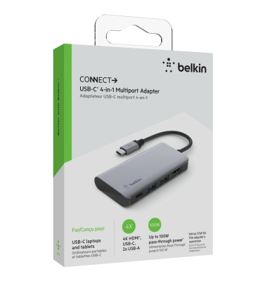 CONNECT USB-C 4-in-1 Multiport Adapter AVC006btSGY