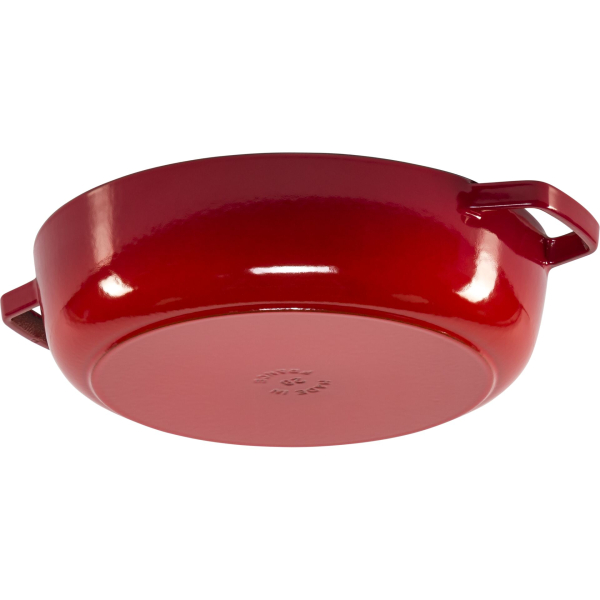 STAUB Schmorpfanne, Chistera Bräter, 28 cm, 3,7 L, Induktionsgeeignet, Aroma-Regen, Made in France, Kirsch-Rot