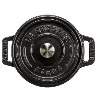 Mini Cocotte 10cm rund schwarz, Gusseisen