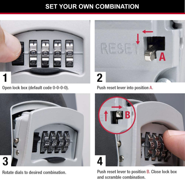 Master Lock Weiß Schlüsseltresor, Wandhalterung, Aussen, 11.9 x 8.5 x 3.6 cm, Schlüsselsafe