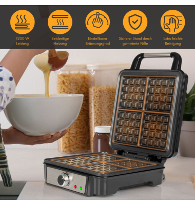PC-WA 1241 inox Br&uuml;sseler Waffelautomat 4-fach