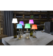 LED Flaschenleuchte mit Akku Lamprusco warmwei&szlig;&RGB