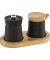Bali Fonte Pfefferm&uuml;hle Salzstreuer+ Tray 8cm BLACK