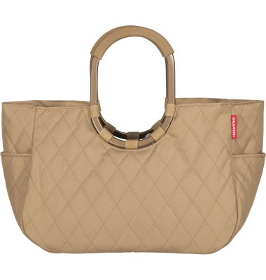 Einkaufstasche Loopshopper L, Rhombus Ginger, OR6046, 25 Liter, au&szlig;en 46x34,5x25cm, Polyester, beige