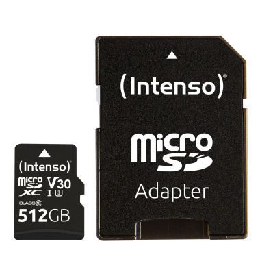 microSDXC 512GB C10 UHS-I Professional + Adapter