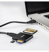 USB-3.0-Multikartenleser SD MicroSD CF schwarz