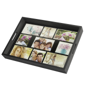 Photo Tray black 43x35 Holz Fototablett 9 Bilder W002