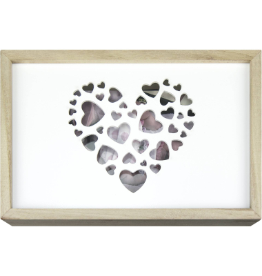 Fotobox CZ1268, Schiebedeckel, au&szlig;en 28,5x18,5x5cm, Holz braun/wei&szlig;