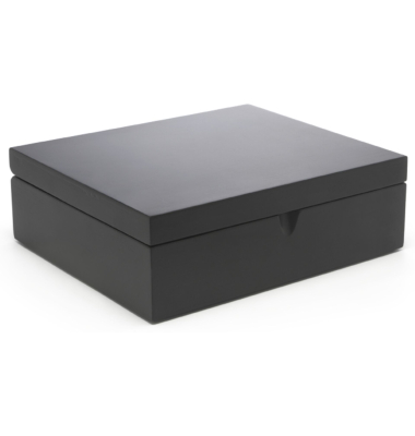 Teebeutelbox mit 6 F&auml;chern, schwarz 184006