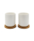 1x2 Bredemeijer Teetassen Set wei&szlig; 200ml Bambus Unters. 142013