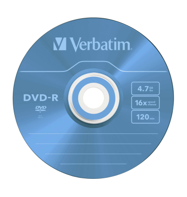 1x5 Verbatim DVD-R 4,7GB Colour 16x Speed, Slim Case