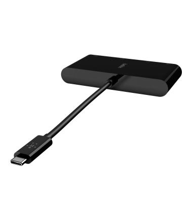 USB-C auf Gigabit-Ethern. HDMIVGAUSB-A-Adapter, schwarz