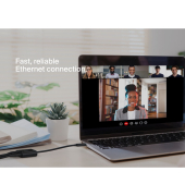 Connect USB-C Ethernet Adapter 100W PD schw. INC019btBK