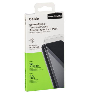 2x1 Belkin ScreenForce Temp.Gl. Displays. iPhone 17 Max OVA227hq