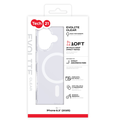 Tech21 EvoLite Case MagSafe for iPhone 17 Clear