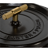 La Cocotte Buster & Punch 24 cm rund, schwarz, Gusseisen