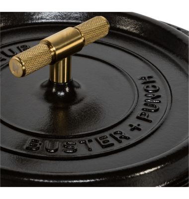 La Cocotte Buster & Punch 24 cm rund, schwarz, Gusseisen