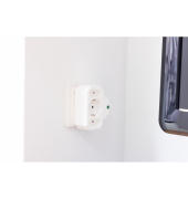 Steckdosenadapter 3-fach mit &Uuml;berspannungsschutz, wei&szlig;