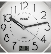  Wanduhr 41964, silber/wei&szlig;