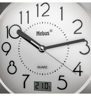  Wanduhr 41964, silber/wei&szlig;