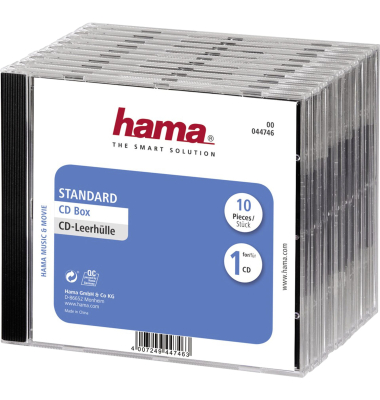 1x10 Hama CD-Leerh&uuml;lle Standard 44746