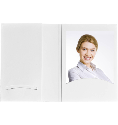 1x100 Daiber Portraitmappen m. CD-Rom-Fach bis 10x15cm wei&szlig;