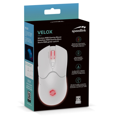 VELOX Rechargeable RGB Gaming Mouse Wireless white