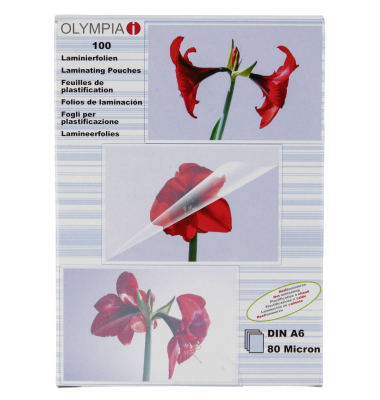 1x100 Olympia Laminierfolien DIN A6 80 micron 9168