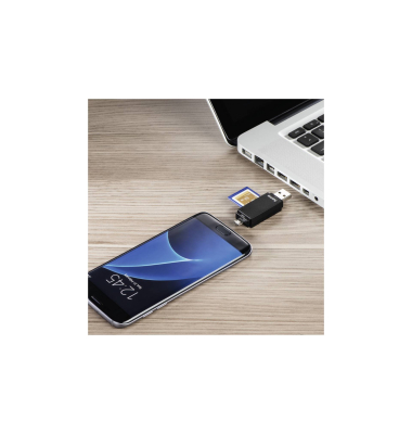 USB 2.0 OTG Kartenleser Basic SDmicroSD Schwarz