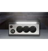 LIGHT SOCKET 3-fach Steckdosenleiste + 2x USB