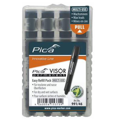 Pica VISOR permanent Ersatzminen -Sets, schwarz