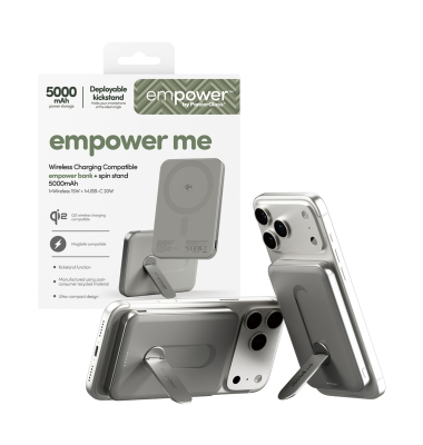 empower Powerbank w. Spin Stand 5000mAh Titanium