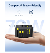 EnerCore CG11 Charger Retractable 2AC+2U + 70W Black
