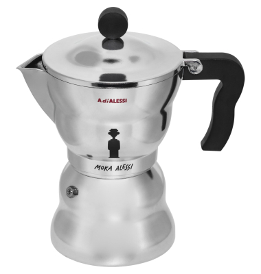 Espressokocher AAM33/6, silber/schwarz