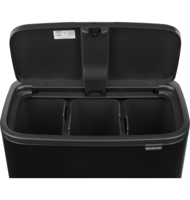 M&uuml;lleimer Bo Touch Bin schwarz matt, 3 x 11 L