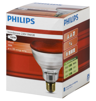 Infrarotlampe PAR38 IR 100W E27 230V Red
