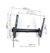 COMFORT TVM 3615 schwarz Tilt Large Wandhalterung schwarz