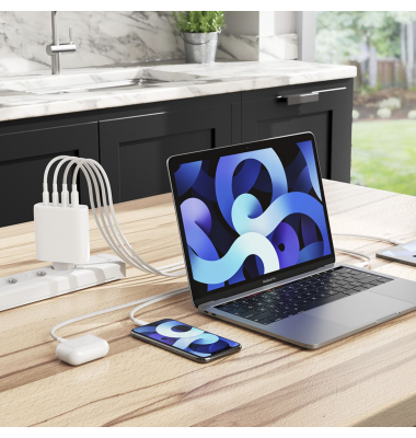 Rapid Power 100W 4-Port Fast GaN Charger +Cable 2m White