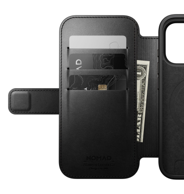 Modern Leather Folio iPhone 17 Pro Black Horween