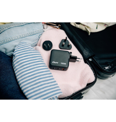 Mini GaN Charger 100W mit Display 2xUSB-C +1xA 30239