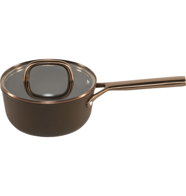 Milano Stieltopf mit Glasdeckel 18 cm, Braun