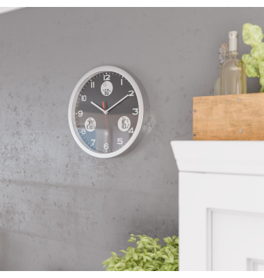  Wanduhr 13149, schwarz/silber