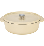 Br&auml;ter mit Deckel Gusseisen 30cm, oval, creme
