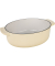 Br&auml;ter mit Deckel Gusseisen 30cm, oval, creme